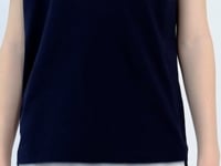 Navy Blue Printed Detailed Standard Mold O Collar Boys T-Shirt - 11133