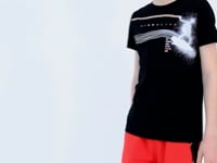 Black Print Detailed Standard Mold O Collar Boys T-Shirt - 11133