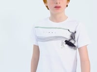White Print Detailed Standard Template O Collar Boys T-Shirt - 11133