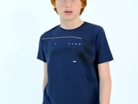 Forest Green Print Detailed Standard Fit O Collar Boys T-Shirt - 11133