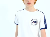 White Shoulder Print Detailed Standard Fit O Collar Boys' T-Shirt - 11121