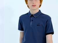 Forest Green Logo Embroidered Standard Fit Polo Collar Boys T-Shirt - 11083