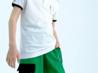 White Print Detailed Polo Collar Standard Cut Boys' T-Shirt - 11166