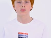 White Embroidered O Collar Oversize Boys T-Shirt - 11146