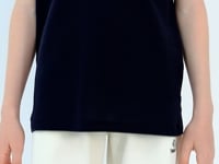 Navy Blue Cuff Print Detailed Standard Cut Polo Collar Boys T-Shirt - 11093