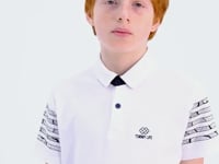 White Sleeve Print Detailed Standard Pattern Polo Collar Boys T-Shirt - 11093