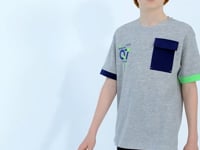 Grey Melange Round Neck Oversize Print Detailed Boys' T-Shirt - 11152
