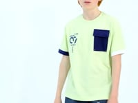 Light Green O Collar Oversize Pocket Detailed Boys' T-Shirt - 11152