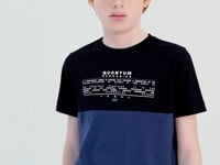 Forest Green Printed Lettering Color Block Standard Fit O Collar Boys T-Shirt - 11134