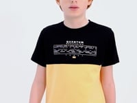 Melon Inside Print Color Block Standard Fit O Collar Boys T-Shirt - 11134