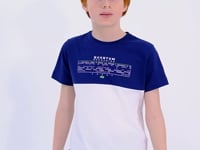 White Printed Color Block Standard Fit O Collar Boys T-Shirt - 11134