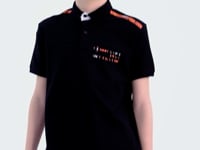 Black Print Detailed Standard Mold Polo Collar Boys T-Shirt - 11140