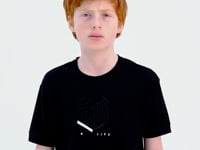 Black Embroidered O Collar Oversize Boys T-Shirt - 11151