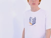 White Embroidered O Collar Oversize Boys T-Shirt - 11151
