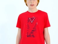 Red Pre-Print Detailed O Collar Standard Fit Boys T-Shirt - 11099
