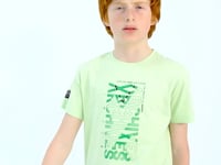 Light Green Preprint Detailed O Collar Standard Fit Boys' T-Shirt - 11099