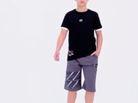 Dark Grey Print Detailed Laced Standard Fit Boys Shorts - 11125