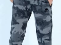 Grey Melange Camouflage Print Detailed Standard Fit Jogger Boys' Tracksuit Bottom - 11096
