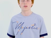 Grey Front Print Embroidered O Collar Oversize Boys T-Shirt - 11147