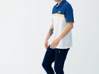 White Color Transition Polo Collar Standard Fit Men's T-shirt - 88238