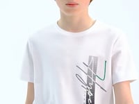 White Print Letter O Collar Standard Fit Boys T-Shirt - 11119