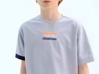 Navy Blue Side Print Detailed Color Blocked Standard Fit Boys Shorts - 11141