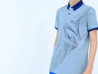 Light Blue Print Detailed Standard Cut Polo Collar Boys T-Shirt - 11164