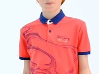 Coral Print Detailed Standard Mold Polo Collar Boys T-Shirt - 11165