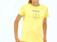 Yellow O Collar Print Detailed Relax Fit Girls' T-Shirt - 75129