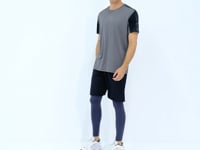 Anthracite Back Wrist Print Detailed High Waist Slim Fit Active Sports Men's Tights - 84988