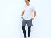 Black Back Ankle Print Detailed High Waist Slim Fit Active Sports Men's Tights - 84988