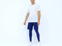 Indigo Back Ankle Print Detailed High Waist Slim Fit Active Sports Men's Tights - 84988