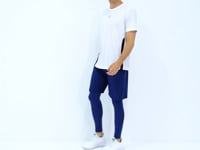 Indigo Logo Printed High Waist Slim Fit Active Sports Men's Tights - 84989