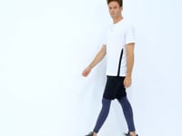 Anthracite Logo Printed High Waist Slim Fit Active Sports Men's Tights - 84989