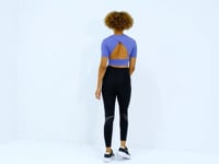 Plato Back Scoop Neck Standard Fit O Collar Women's Crop T-Shirt - 97265