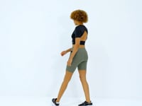 Black Backless Standard Fit O Collar Women's Crop T-Shirt - 97265