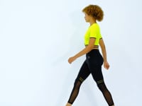 Neon Yellow Waist Tie Detailed O Collar Standard Cut Diver Fabric Women's Crop T-Shirt - 97266
