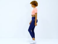 Neckline Tie-Waist Detailed O Collar Standard Cut Diver Fabric Women's Crop T-Shirt - 97266