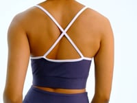 Anthracite Back Cross Detailed Logo Printed Narrow Cut Striped Women's Bustier - 97274