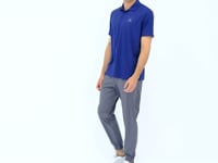 Indigo Logo Printed Standard Fit Polo Collar Active Sport Men's T-Shirt - 88252