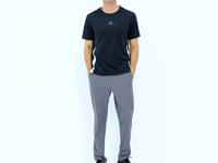 Black O-collar standard active sports men's T-shirt with a patterned collar - 88254