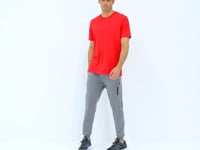 Grey Melange Embroidered Detailed Standard Fit Men's Jogger Tracksuit Bottom - 84960