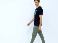 Navy Blue Printed O Collar Standard Fit Men's T-shirt - 88201