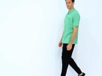Embroidered Print Detailed Standard Cut Polo Collar Men's T-Shirt - 88239