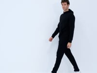 Carlo Black Quilted Men's Tracksuit Bottom - 84942