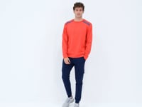Light Blue O Collar Front Stitch Detailed Basic Relax Fit Men's Sweatshirt - 88270