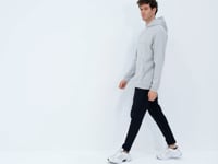 Stone Hooded Front Seam Detailed Relax Fit Men's Sweatshirt - 88277