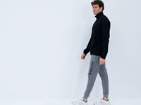 Black Stand Collar Half Zippered Pocket Detailed Men's Sweatshirt - 88278