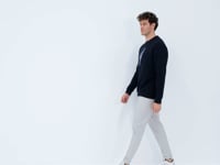 Navy Blue O Collar Printed Detailed Relax Fit Men's Sweatshirt - 88283