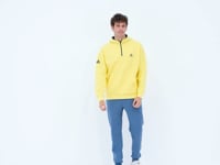 Yellow Hooded Half-Zip Pocket Detailed Relax Fit Men's Sweatshirt - 88294